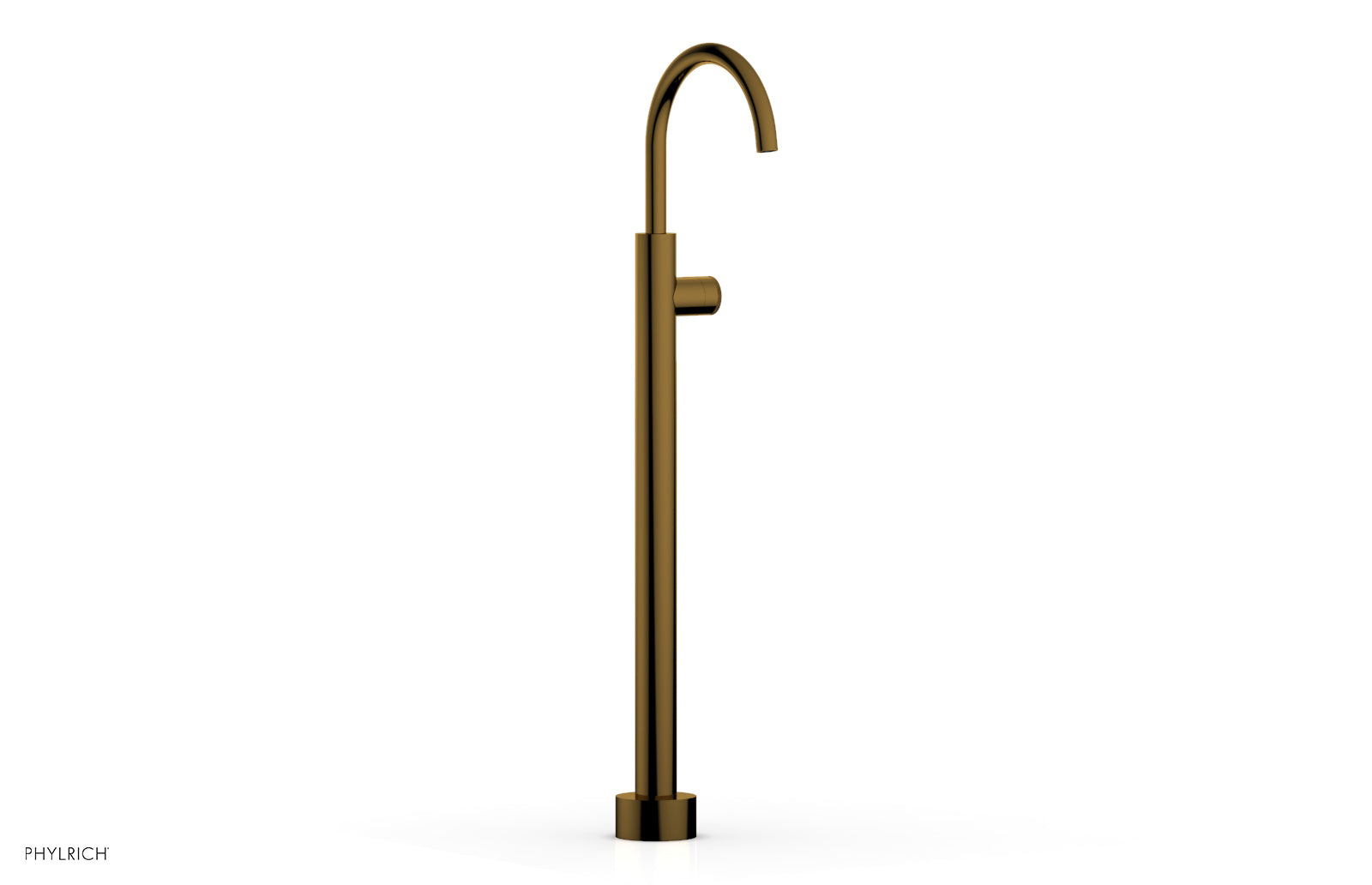 BASIC II Tall Floor Mount Tub Filler with Knurled Handle - Model 2304402 | Modern Bathroom Faucet for Freestanding Tubs & Luxury Spa Experience