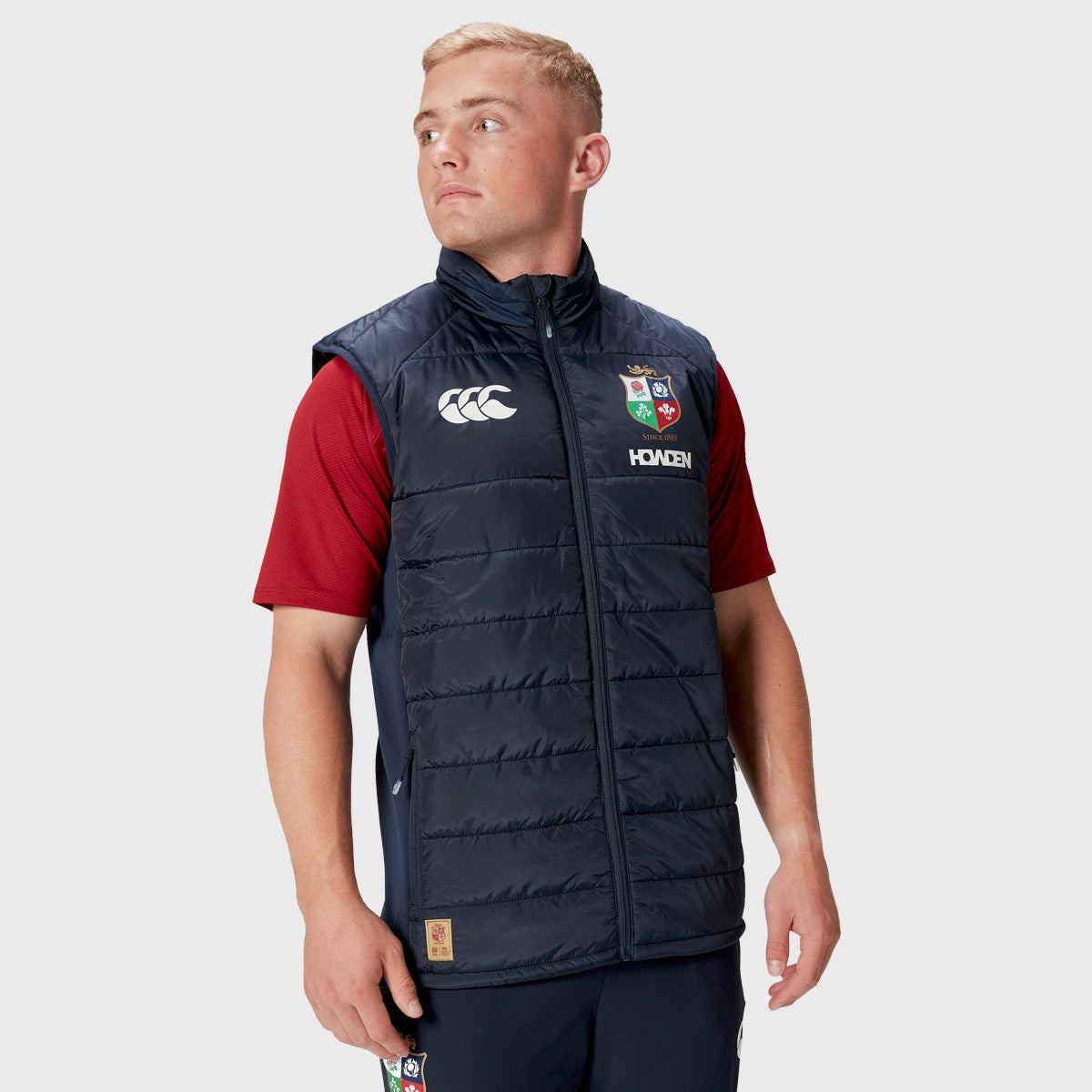 Canterbury British & Irish Lions Men's Microlight Gilet Navy - Lightweight Warm Vest for Rugby Training & Outdoor Activities