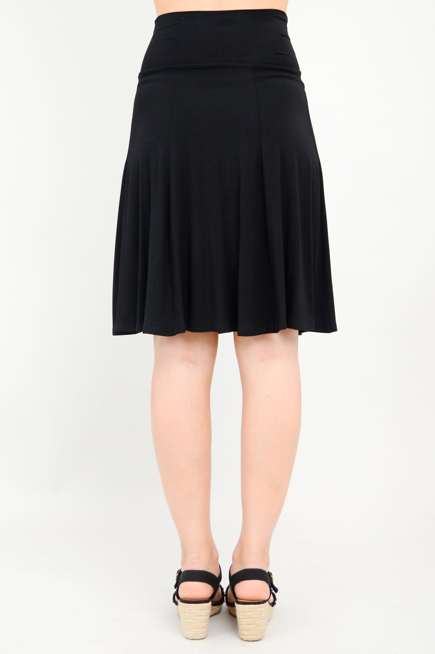 Aly Bamboo Skirt for Women - Soft & Comfortable Black Midi Skirt - Perfect for Casual Wear, Office & Summer Outfits