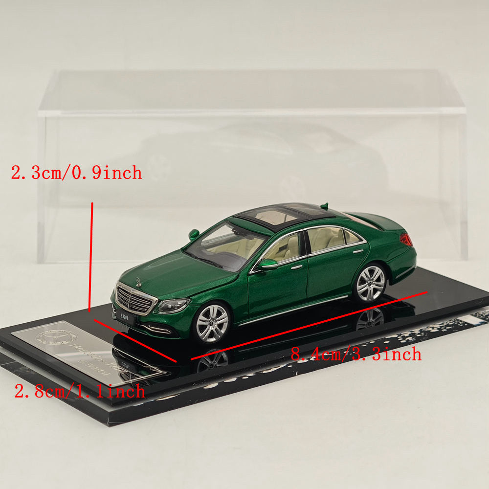 1/64 Mercedes Benz S320L W222 Sedan Sports Green Diecast Metal Car Model - Collectible Toy Car for Adults & Kids - Perfect for Display, Gifts, and Car Enthusiast Collections