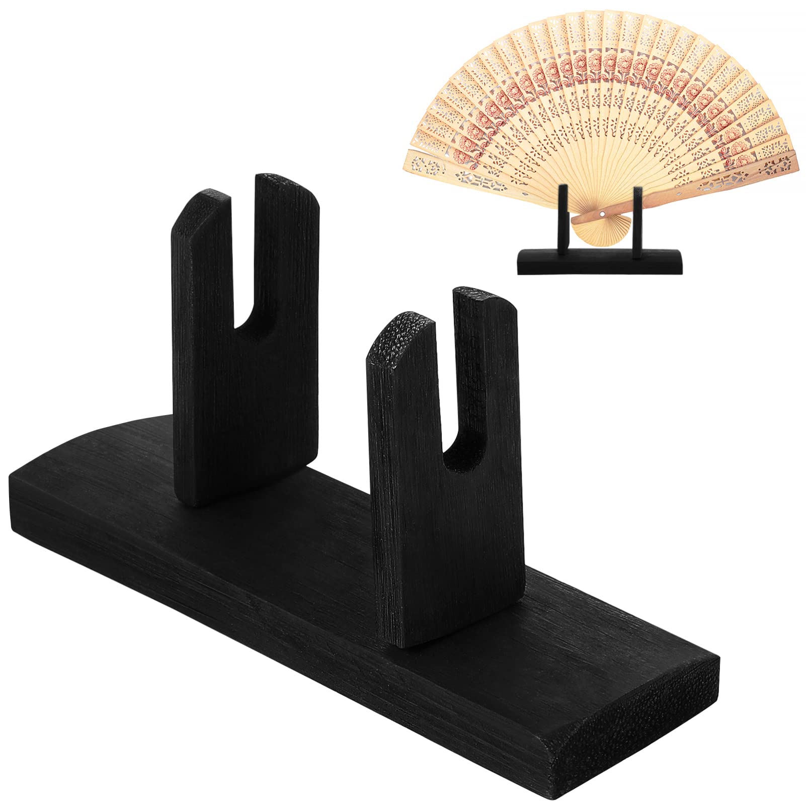 Japanese Hand Fan Display Stand - Wooden Fan Holder Rack for Collectible & Decorative Fans - Perfect for Home Decor, Themed Parties & Asian Cultural Events