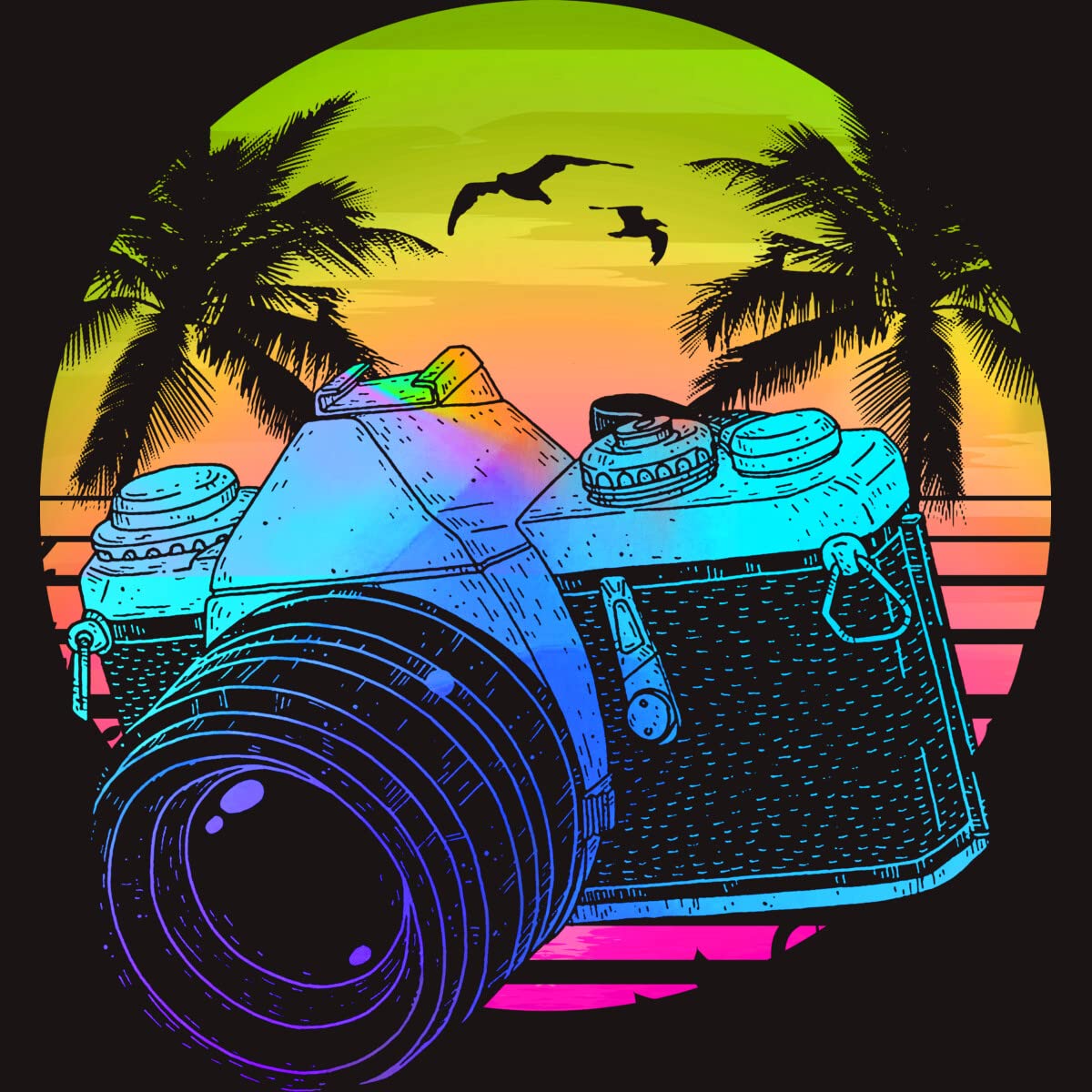 Retro Photography Vintage T-Shirt for Men - Cool Graphic Tee with Artistic Design - Perfect for Casual Wear, Street Style & Photography Enthusiasts