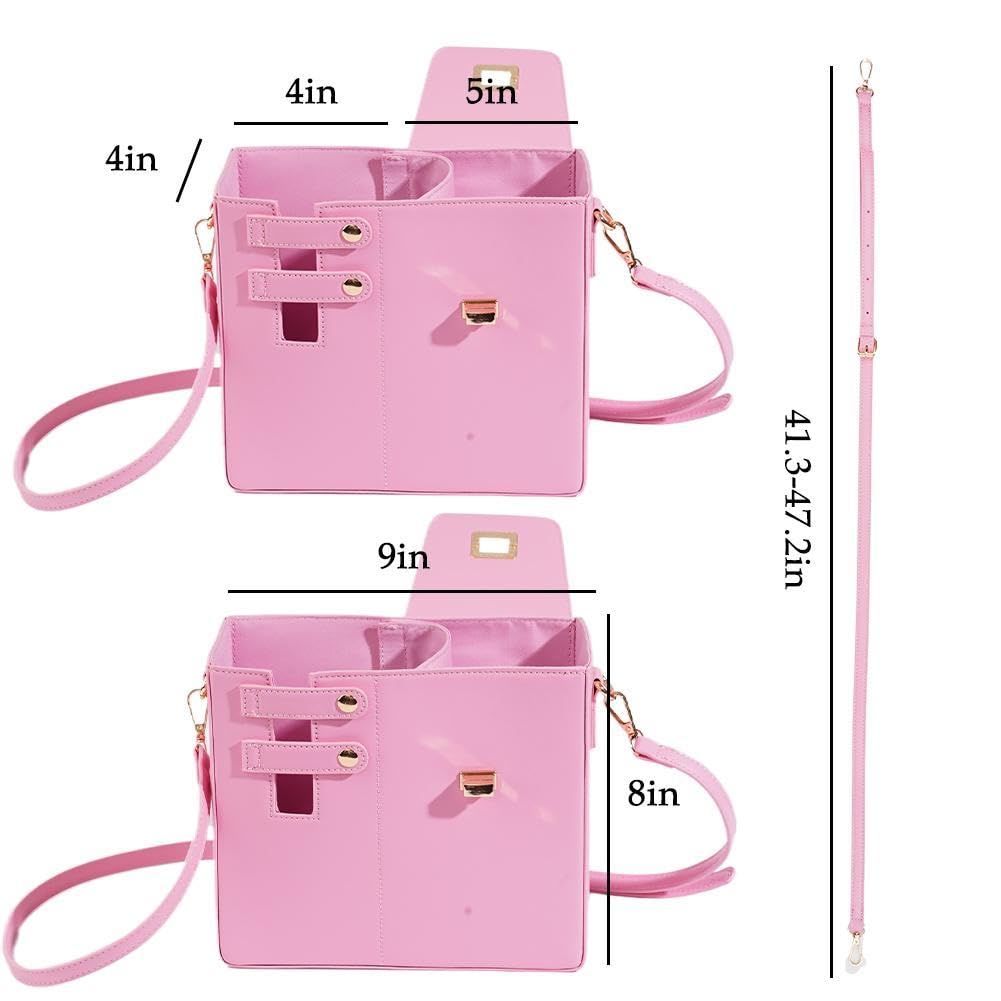 2024 Portable Leather Water Bottle Holder - Adjustable Crossbody Cup Bag for Outdoor & Travel