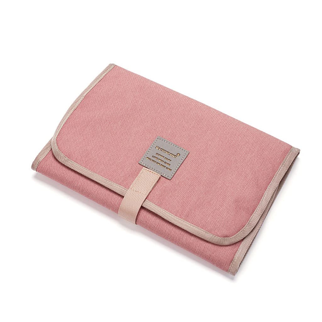 Portable Waterproof Baby Diaper Changing Pad - Foldable Travel Nappy Changing Mat for Newborns & Infants (Pink) | Lightweight & Compact for Home, Nursery, Car, Airplane & On-the-Go Use | Perfect Baby Shower Gift for Parents | Great for Traveling, Camping & Emergency Diaper Changes