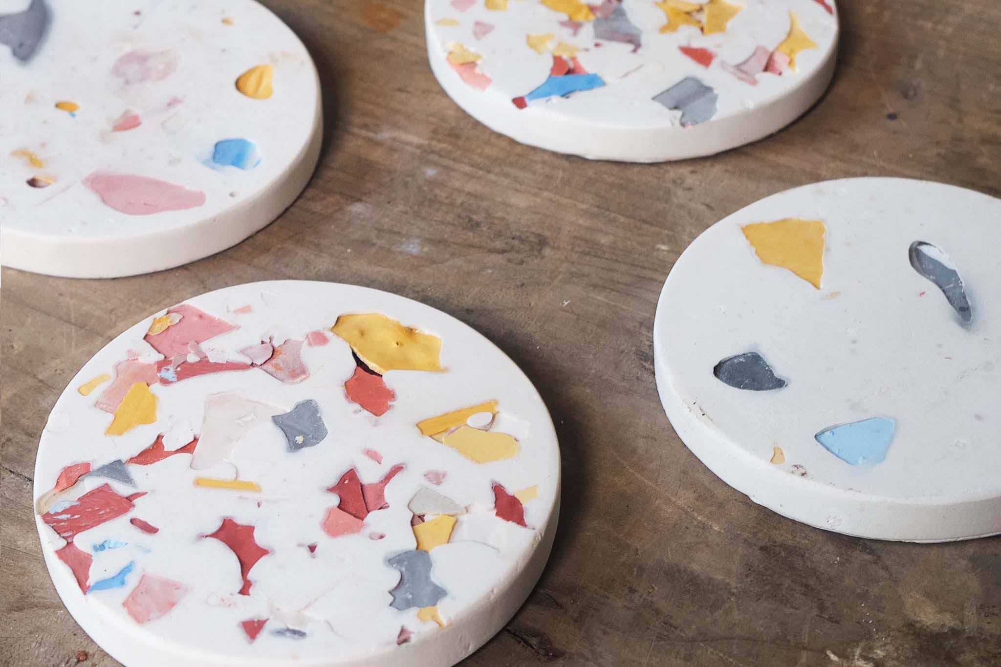 Hand Cast Concrete Coasters Set of 2 - Modern Home Decor for Coffee Tables, Bars & Office Desks - Durable & Stylish Drink Coasters for Hot & Cold Beverages