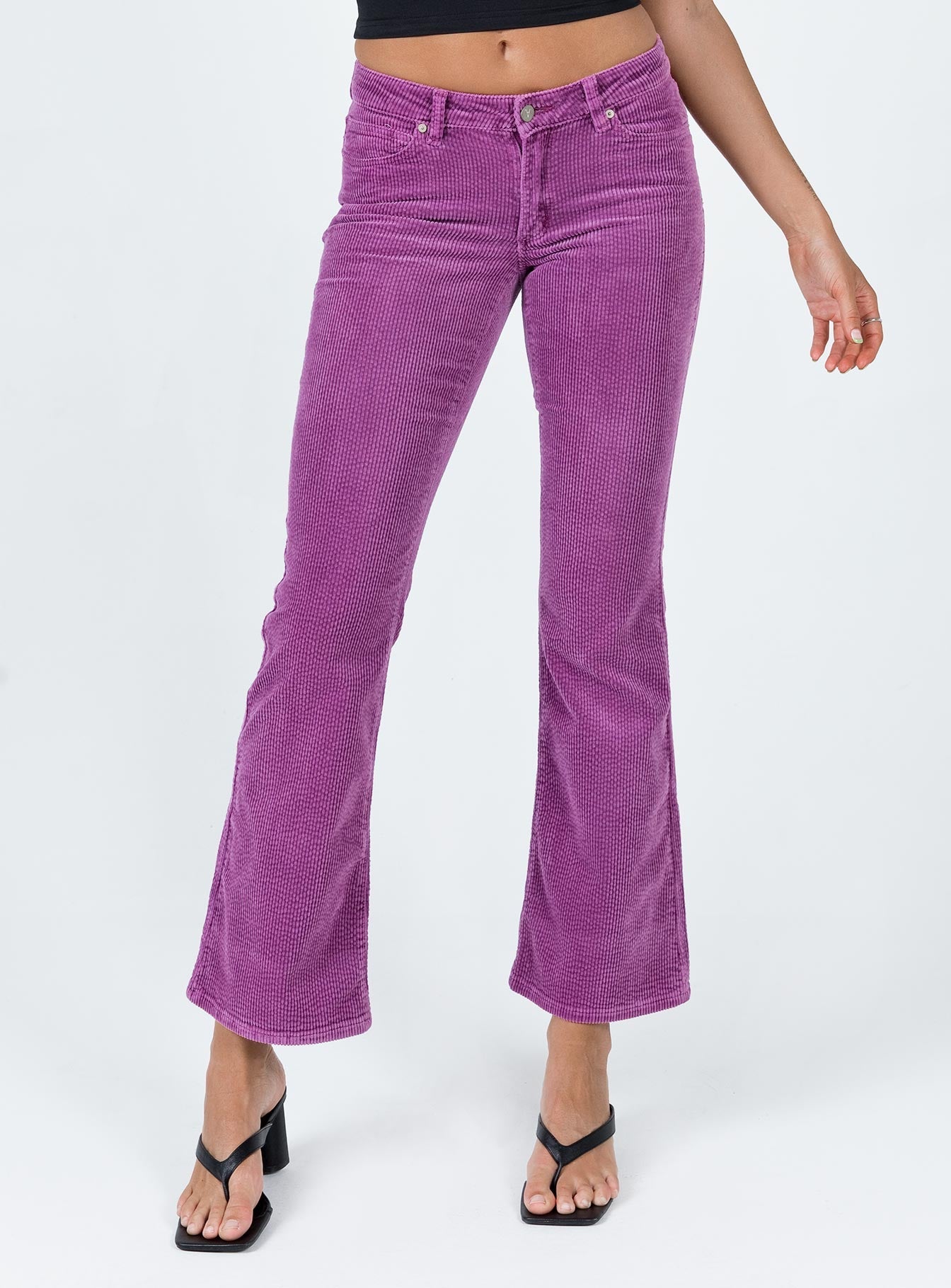 Abrand 99 Low Boot Violet Cord Jeans Purple - Stylish Women's Casual Bootcut Jeans for Everyday Wear & Fashion Outfits