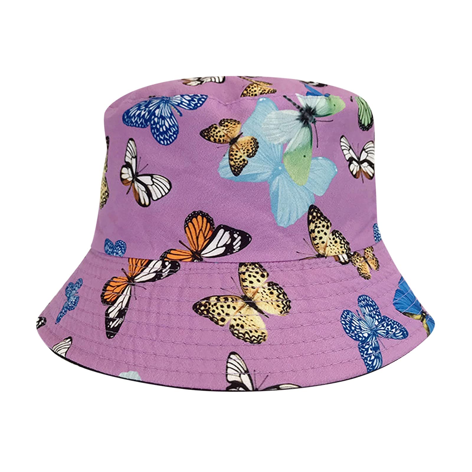 Stylish Women's Fisherman Sun Hat with Butterfly Print - Trendy Summer Beach Hat for Vacation, Travel, and Outdoor Activities