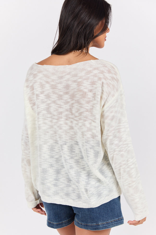 Ivory Sweater for Women - Soft & Cozy Knit Pullover - Perfect for Fall & Winter Outfits - Sunset Key Collection