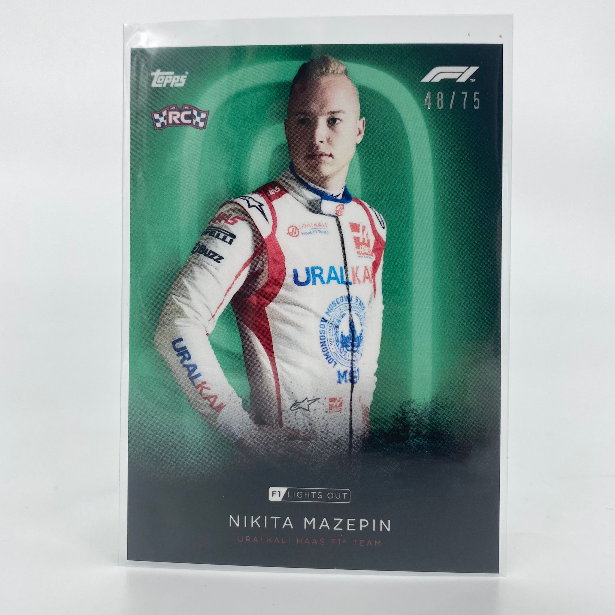 75 Nikita Mazepin Green Parallel F1 Racing Driver Card - Perfect for Collectors, Trading, and Motorsport Memorabilia Displays