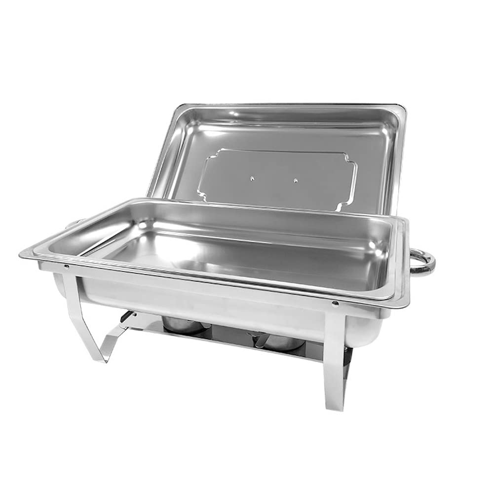 Stainless Steel Chafing Dish Warmer - Buffet Food Heater with Solid Fuel Alcohol Stove | Commercial Catering Equipment for Restaurants, Hotels & Events (Single Size)