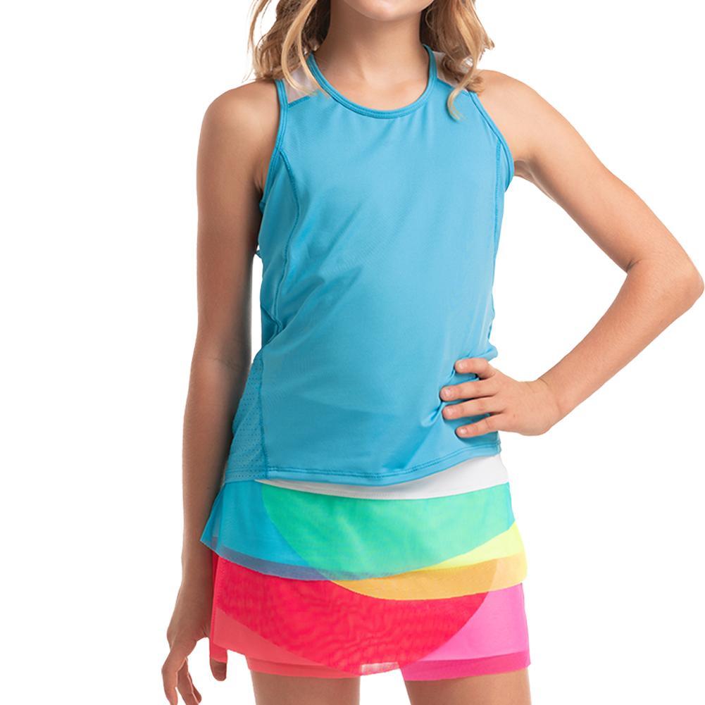 Girl's Tiebreak Tennis Tank Top - Breathable & Comfortable Workout Shirt for Junior Players - Perfect for Tennis, Running & Gym Training