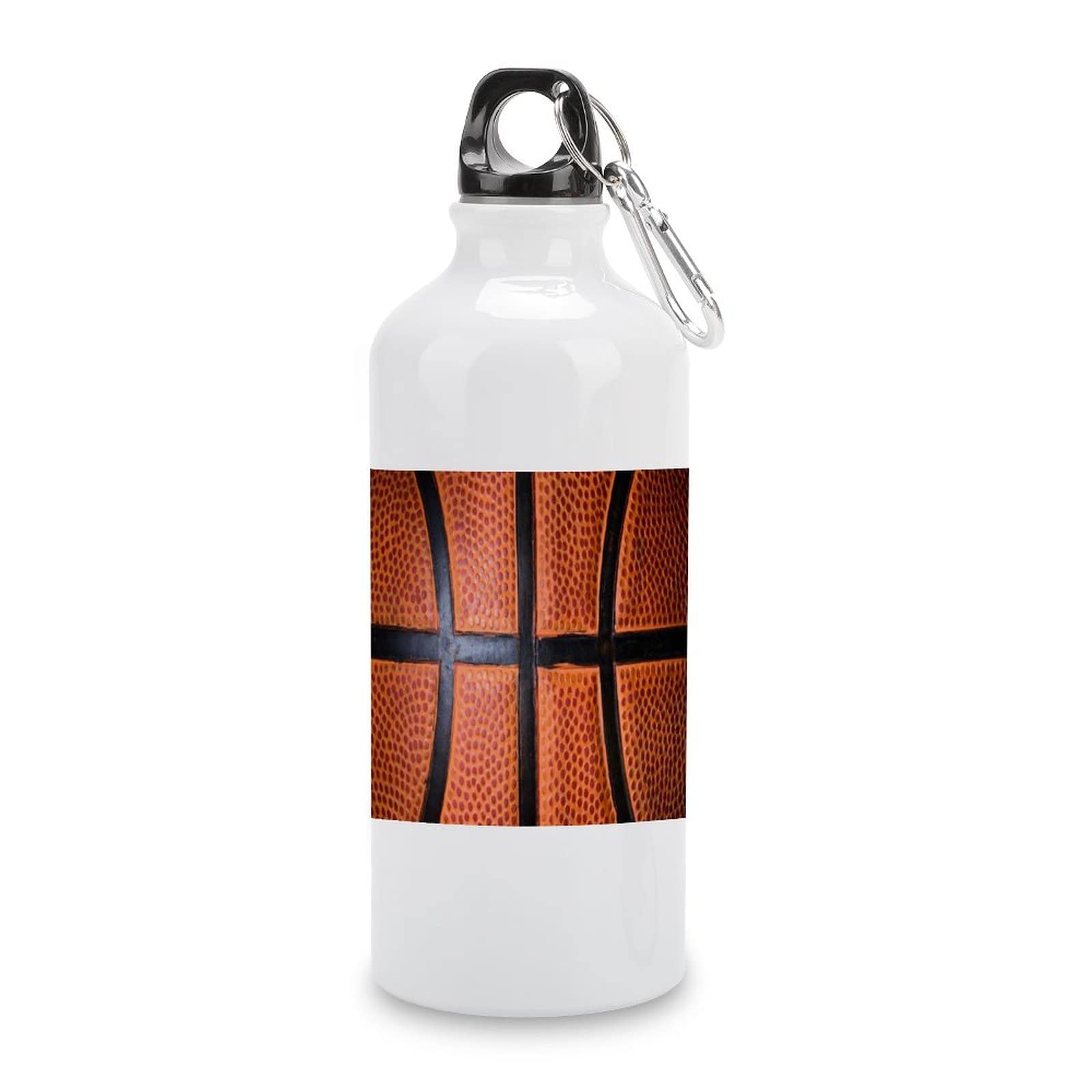 Oyihfvs Basketball Texture Orange Aluminum & Plastic Water Bottle - Leak-Proof BPA Free Hot & Cold Sports Drink Container, 14oz Reusable Travel Mug with Lid - Perfect for Basketball Games, Gym Workouts & Outdoor Activities