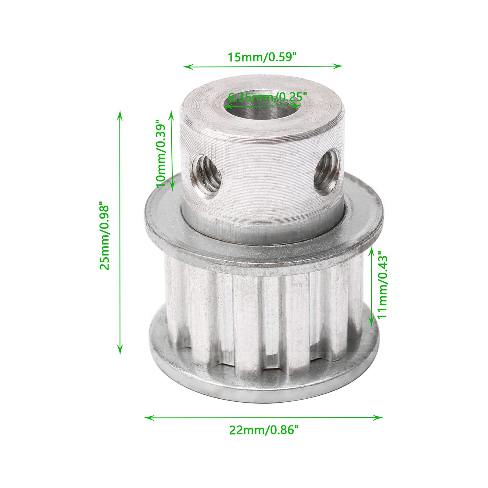 2PCS XL 12 Tooth Timing Belt Pulley 6.35mm Aluminum Bore for 3D Printer CNC Machine - Perfect for DIY Robotics, Laser Cutters & Motion Control Systems