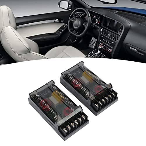 KIMISS 2 Way Car Audio Passive Crossover - 2Pcs Universal Speaker Frequency Divider with Overcurrent Protection & Heat Dissipation for Enhanced Sound Quality - Perfect for Car Audio Systems & Home Theater Setups