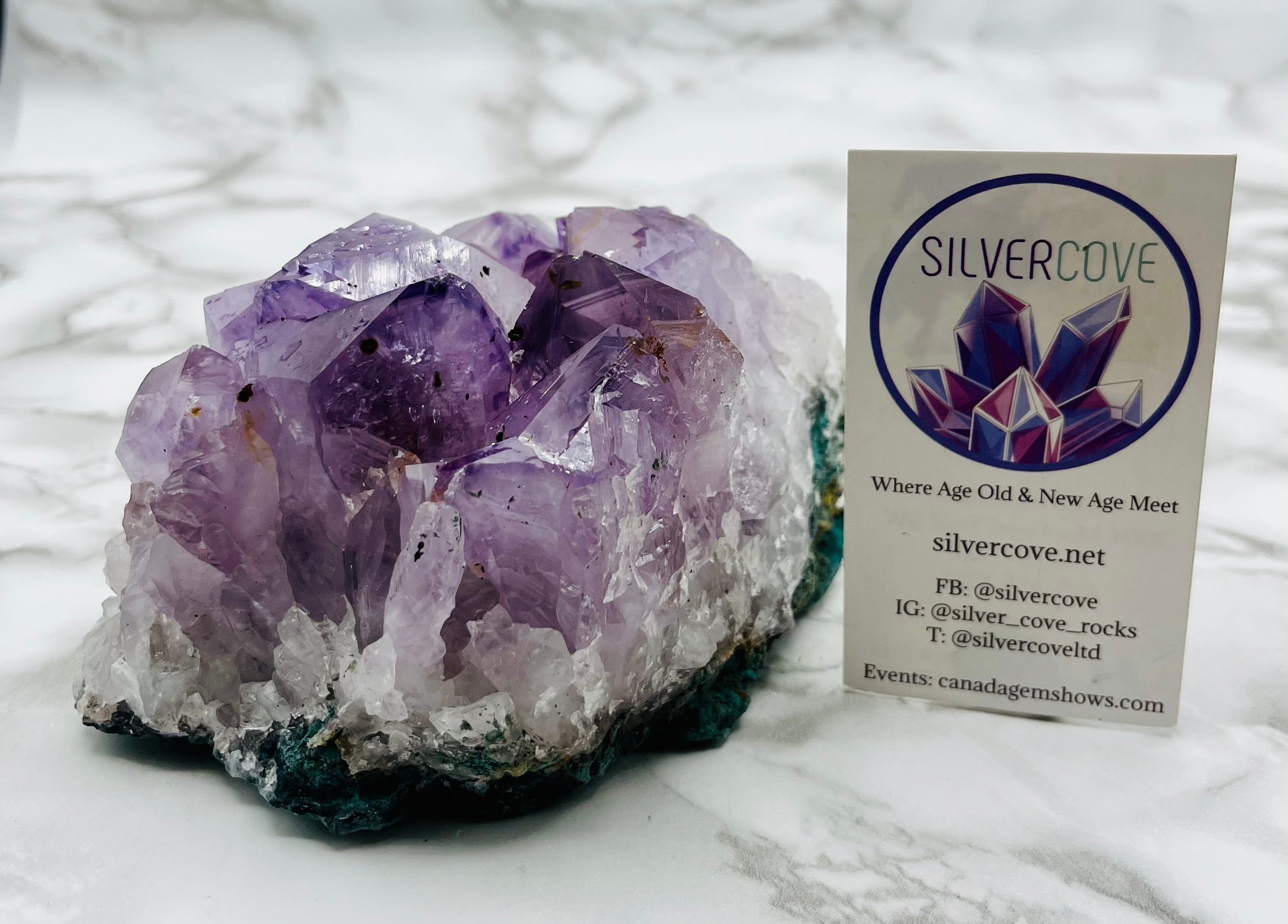 Natural Amethyst Cluster Specimen - Raw Purple Crystal Healing Stone for Meditation, Home Decor & Spiritual Gifts