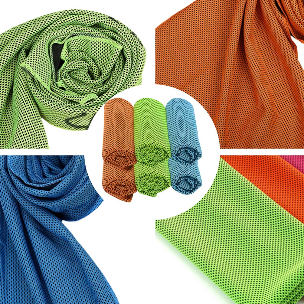 Hemoton 6-Pack Quick Dry Sports Towels - Super Absorbent Polyester Gym Towels for Swimming, Running, Yoga & Workouts - Earth Tone Cool Exercise Towel Set for Sweat Absorption - Perfect for Gym, Beach & Outdoor Activities
