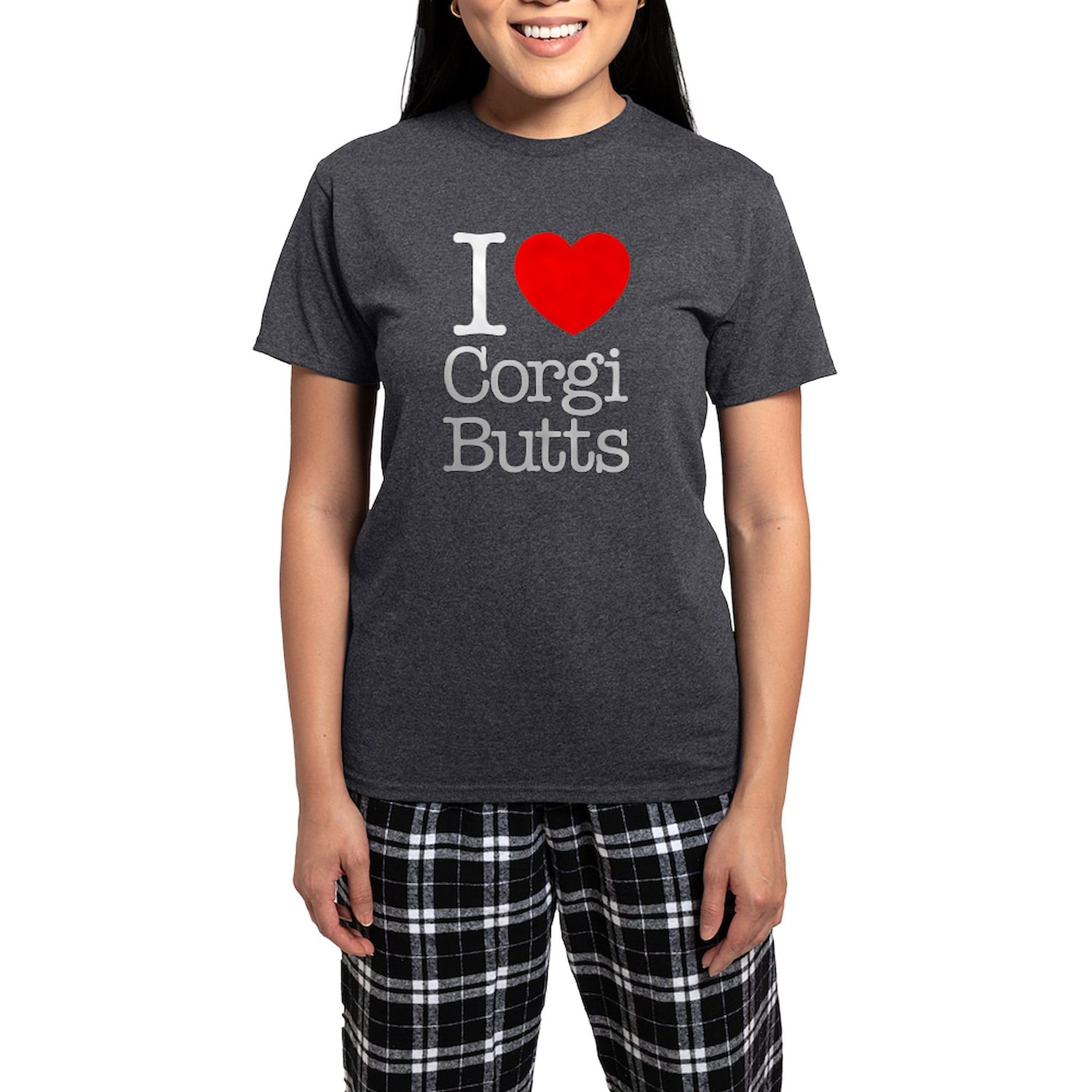 CafePress I Heart Corgi Butts Women's Charcoal Pajama Set - Cute & Comfortable Sleepwear for Dog Lovers | Perfect for Relaxing at Home, Gifts & Themed Parties
