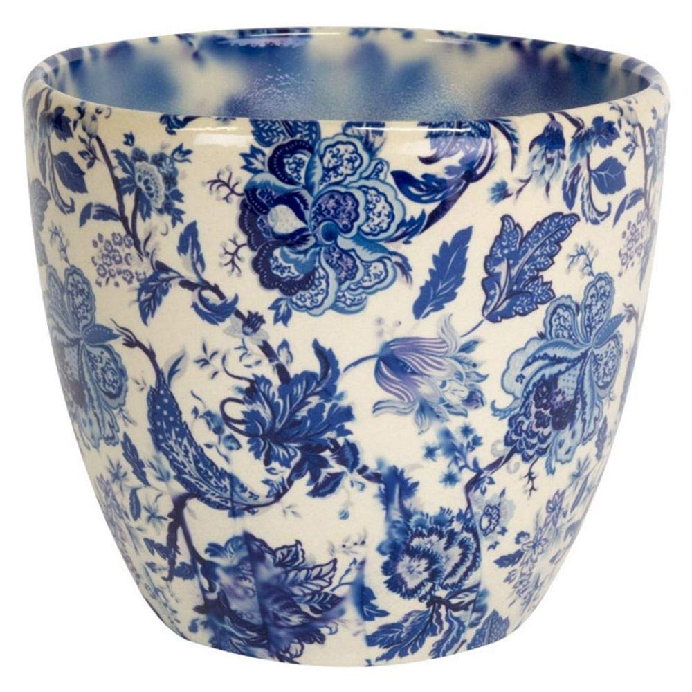 Vintage Blue Ceramic Planter Pot for Indoor Plants - Ivyline Monza 6