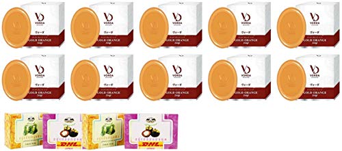 VORDA Gold Orange Facial Soap 100g - Pack of 10 | Natural Skincare for Acne & Brightening | DHL Express Shipping | Free Tomato Facial Mask Included | Perfect for Daily Cleansing & Spa Days