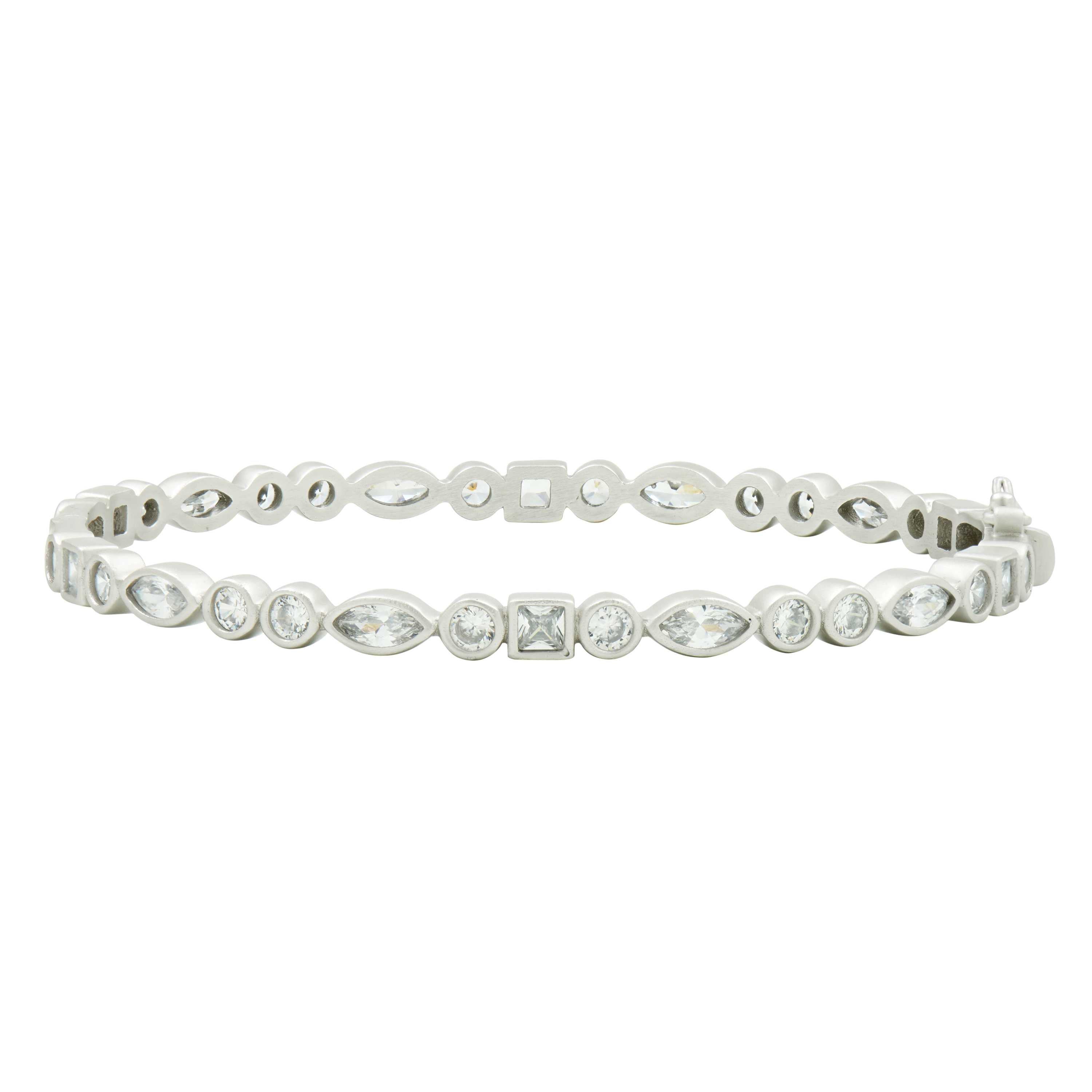 Elegant Signature Mixed Shape Bangle Bracelet for Women - Stackable Fashion Jewelry for Daily Wear, Parties & Special Occasions