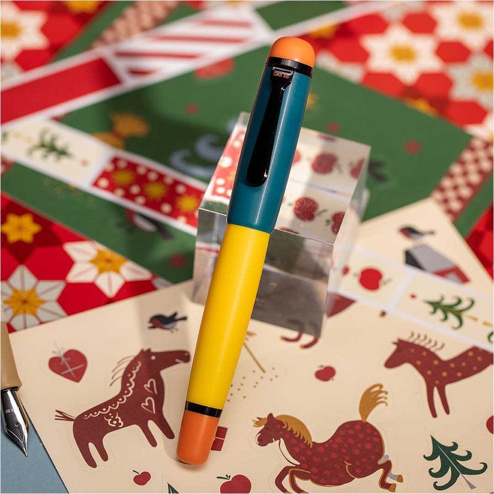 Opus 88 Omar Pumpkin Fountain Pen (2023) - Premium Japanese Eyedropper Fountain Pen for Calligraphy, Journaling & Gift Giving
