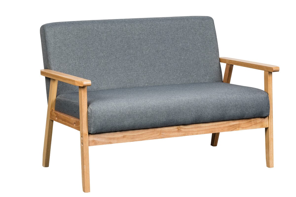 Bahamas Gray Loveseat - Modern 2-Seater Sofa for Living Room, Small Space & Apartment | Comfortable Fabric Couch for Cozy Home Decor