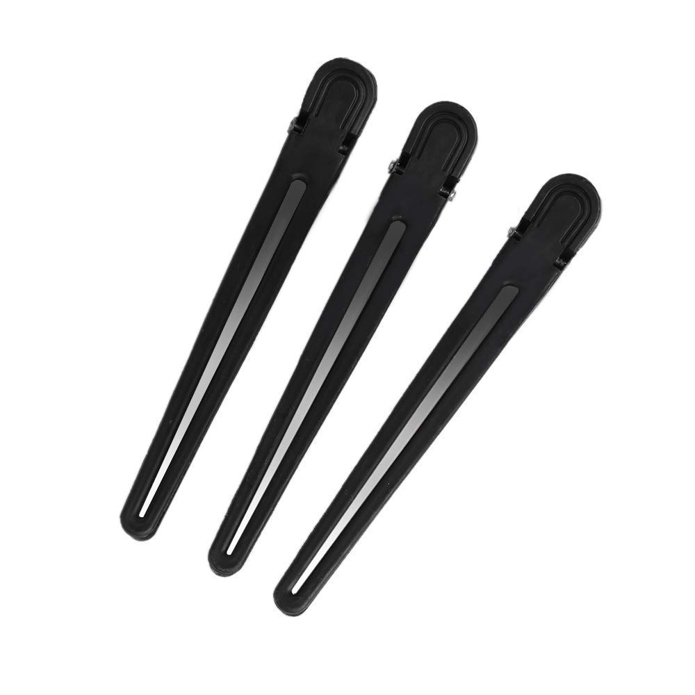 STYLAZO Professional Salon Hair Styling Clips - 12 Piece Set for Women's Hairdressing & Styling | Durable Black Sectioning Clips for Salon, Home Use & DIY Hairstyling