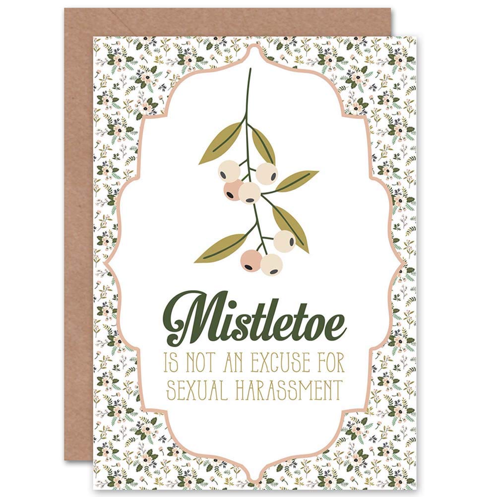 Wee Blue Coo Christmas Card - Funny Mistletoe Harassment Holiday Greeting Card for Xmas Gifts & Party Favors | Perfect for Office Exchanges, Secret Santa & Festive Celebrations