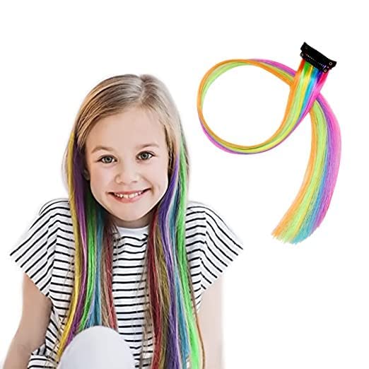 GLAN Kids Hair Clips Extensions Set - Multicolor for Styling & Play