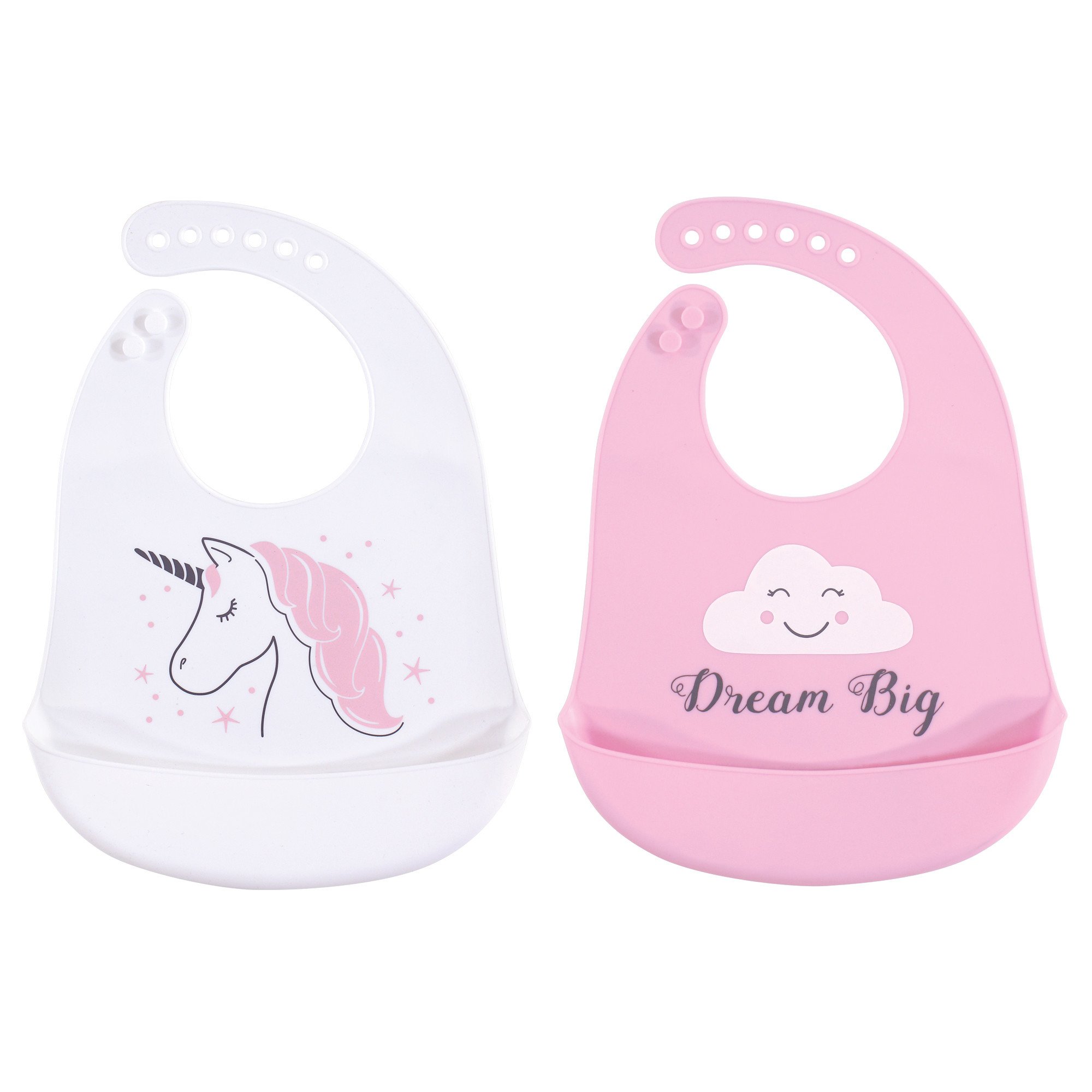 Hudson Baby Silicone Bibs - Unicorn for Feeding & Play
