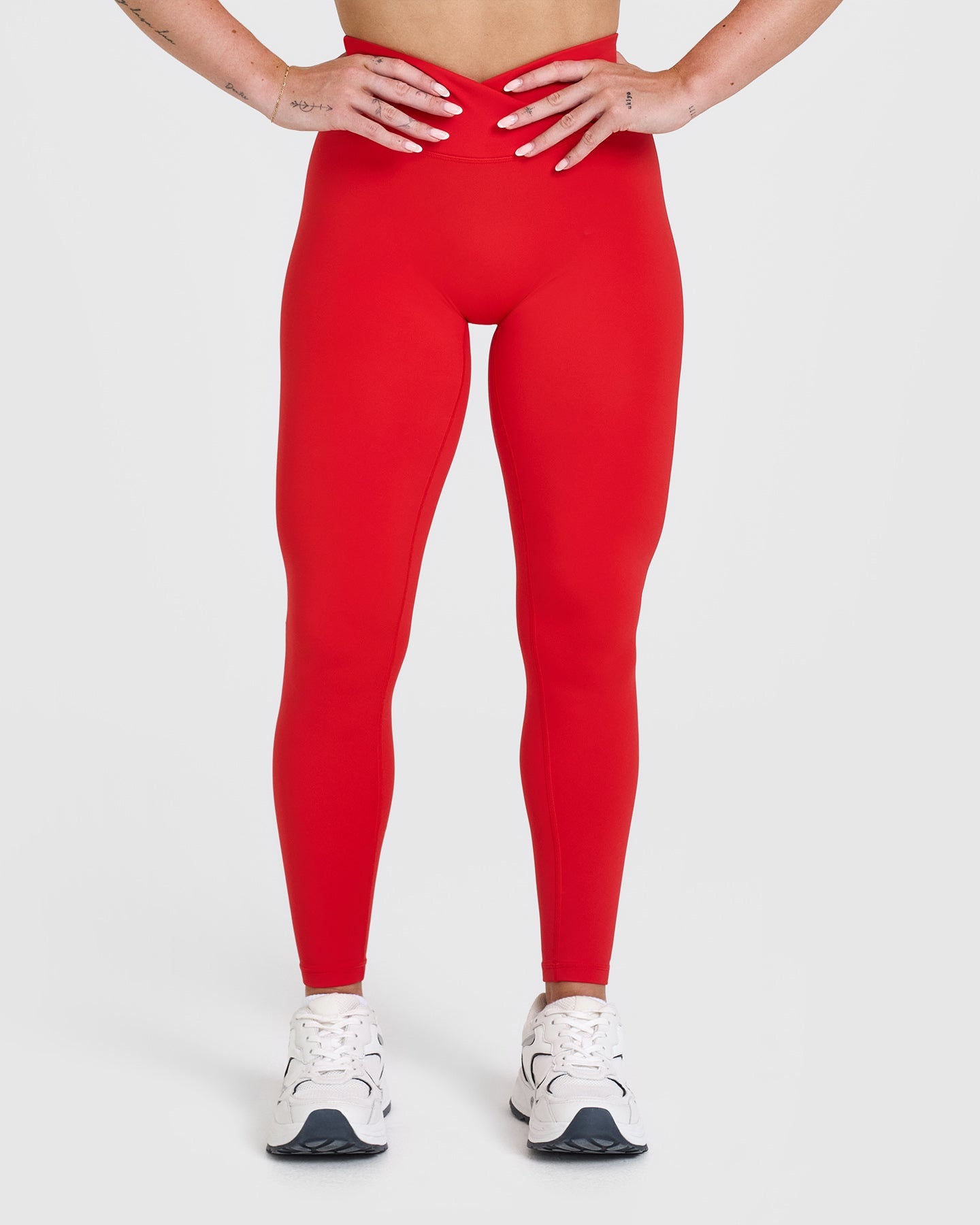 Unified Wrap Leggings for Women - Muscle Mommy Red Workout Leggings | Perfect for Yoga, Gym & Running