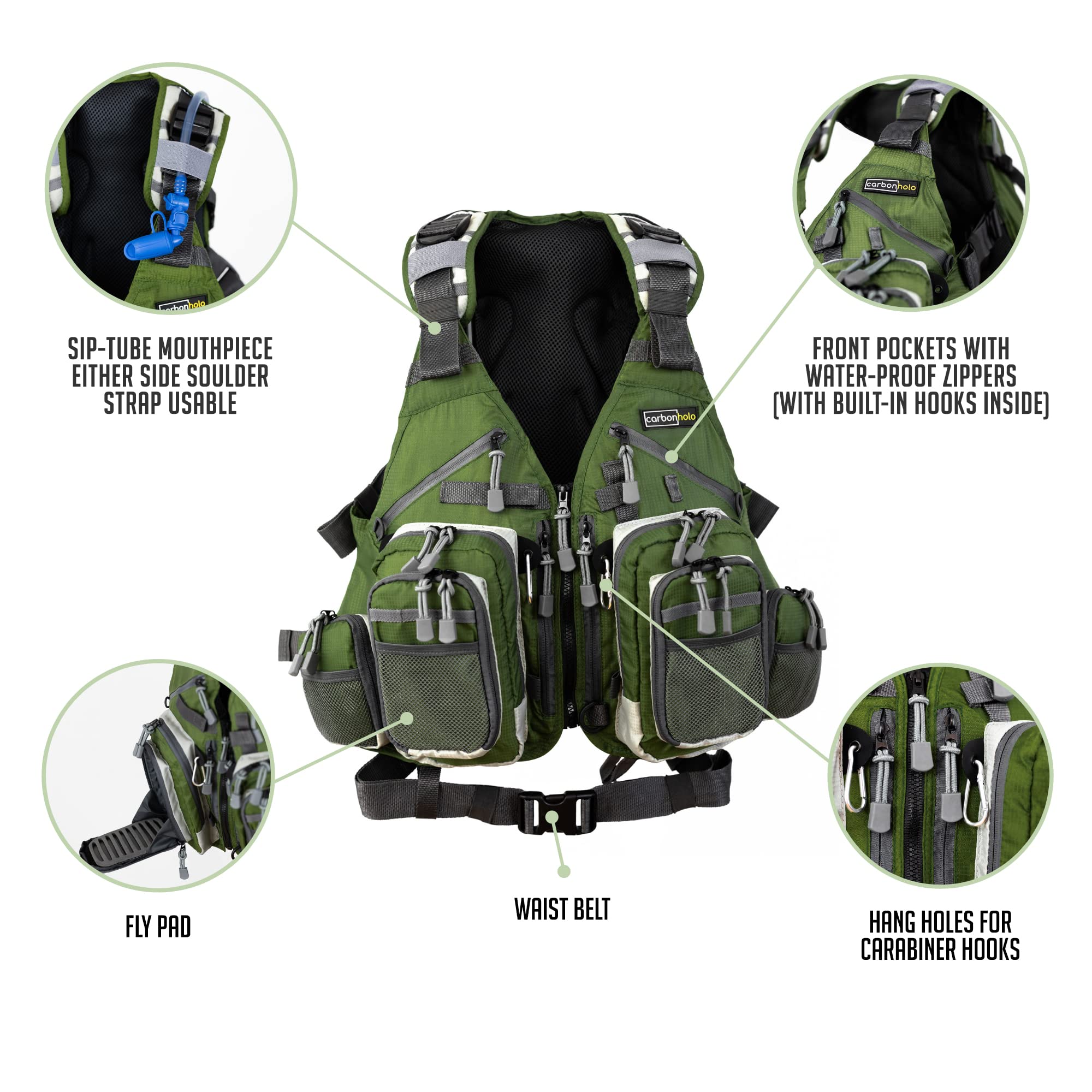 Fly Fishing Vest Pack Set with Water Bladder & Backpack - Adjustable Waist Belt for Men & Women - Insulated Hydration Pocket - Perfect for Outdoor Adventures, Hiking & Camping Gifts