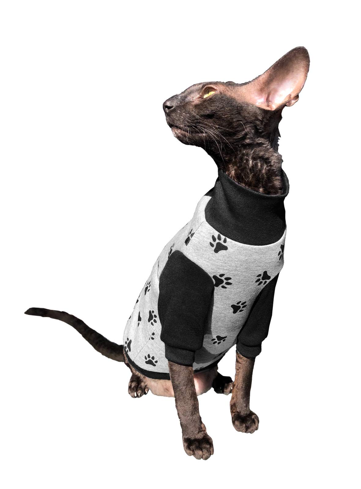 HappyPaws Winter Sweater for Sphynx Cats - Soft & Warm Hairless Cat Clothes Size L - Cozy Outfit for Indoor & Outdoor Winter Adventures