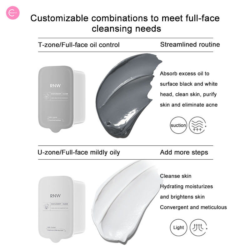 RNW Dual Action Purifying Clay Mask - Deep Cleansing & Pore Minimizing Facial Treatment for Acne Prone & Oily Skin | Perfect for Weekly Detox & Spa Night Self Care Routine