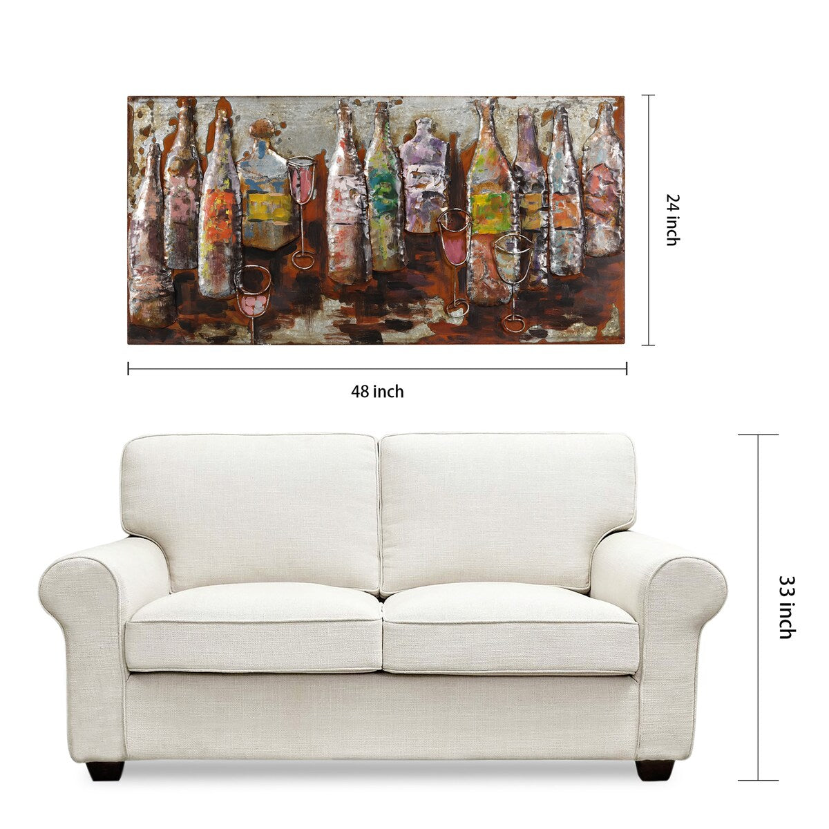 Hand-Painted 3D Mixed Media Wall Art - 5 O'Clock Design - Unique Iron Wall Decor for Living Room, Bedroom & Office - Perfect for Home & Office Décor