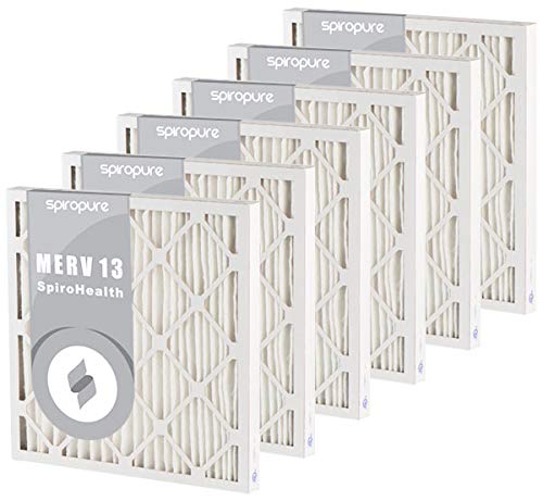 SpiroPure 17.5x24.5x2 MERV 13 Pleated Air Filters - 6 Pack | High Efficiency HVAC Furnace AC Filters | Made in USA | Ideal for Home, Office & Commercial Use