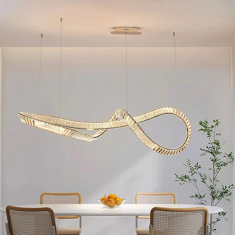 Elegant Gaia Kitchen Crystal Chandelier - Modern Dining Room Lighting Fixture for Home Decor | Perfect for Kitchens, Dining Areas & Entryways