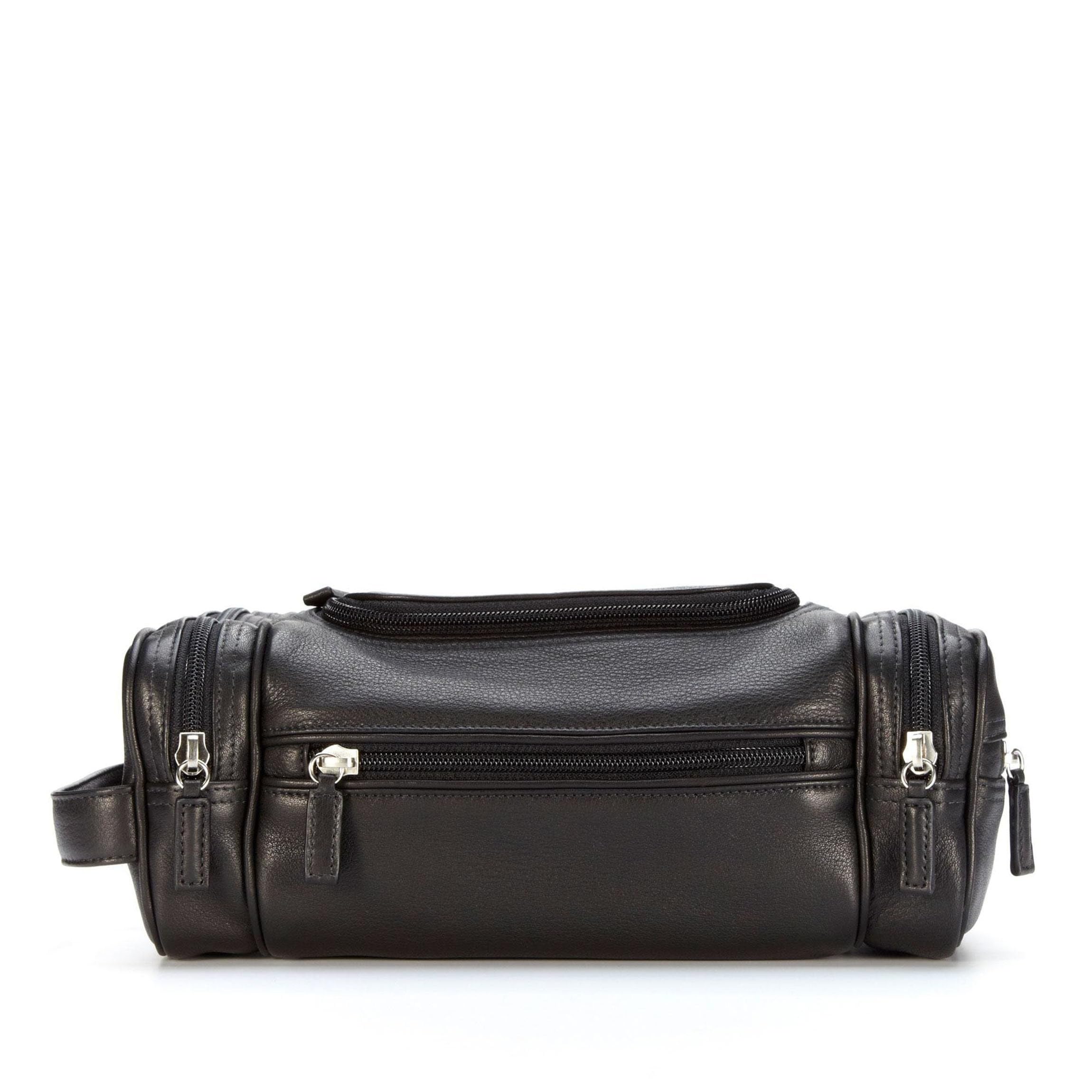 Premium Leather Multi-Pocket Toiletry Bag for Men & Women - Travel Organizer for Cosmetics, Grooming Essentials & Toiletries - Perfect for Vacation, Business Trips & Gym