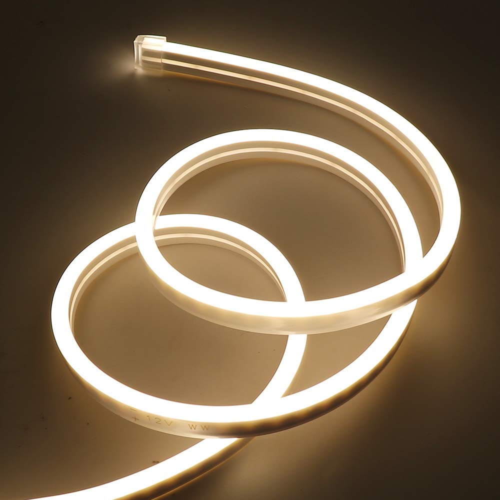 164ft LED Rope Neon Light - Waterproof 110V Flexible US Plug with 6000 SMD 2835 LEDs for Indoor/Outdoor Home Decoration (Warm White) | Perfect for Bedroom, Party, Wedding & Holiday Lighting