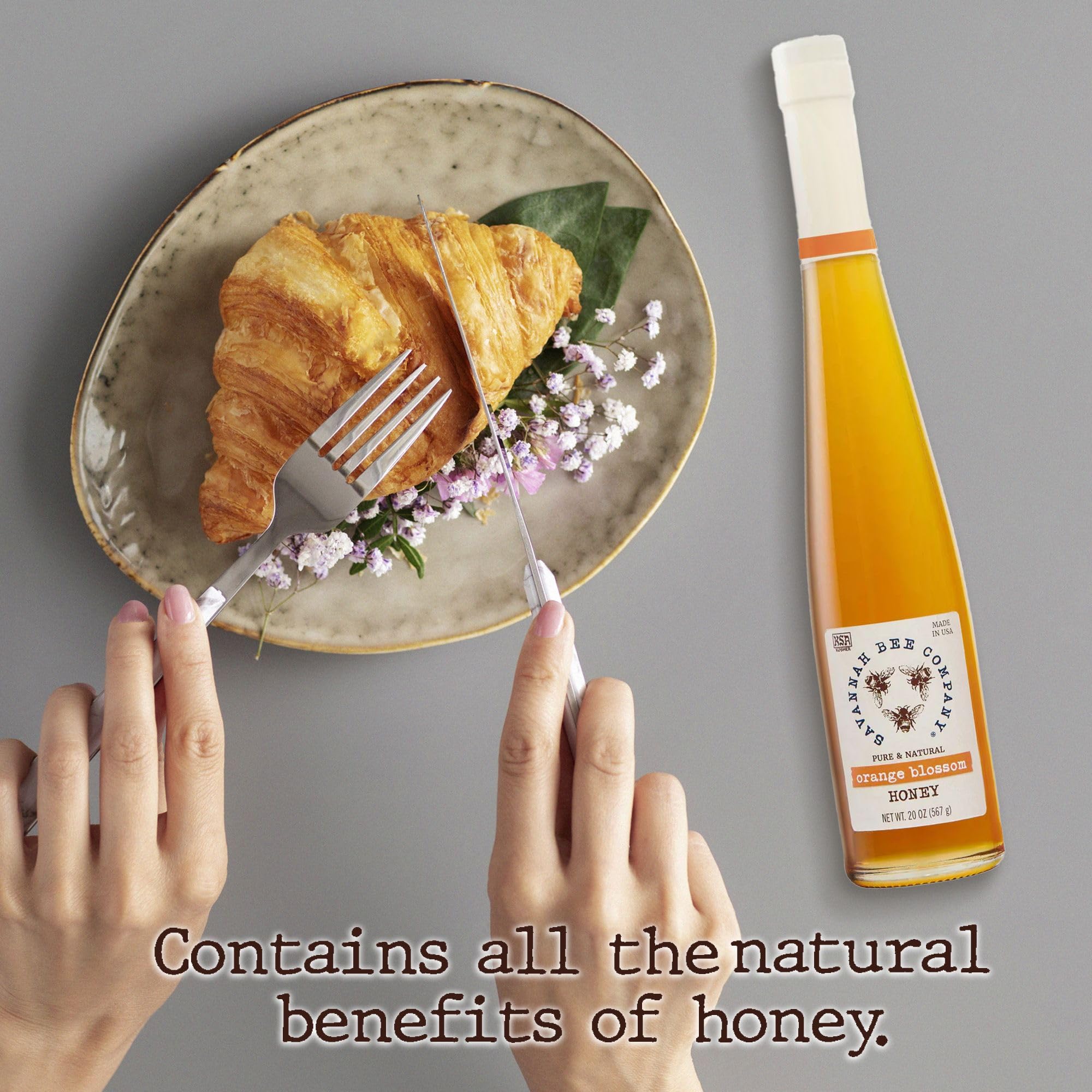 Savannah Bee Company Pure Raw Natural Honey - Unfiltered & Unprocessed | Perfect for Tea, Baking, Smoothies & Healthy Recipes