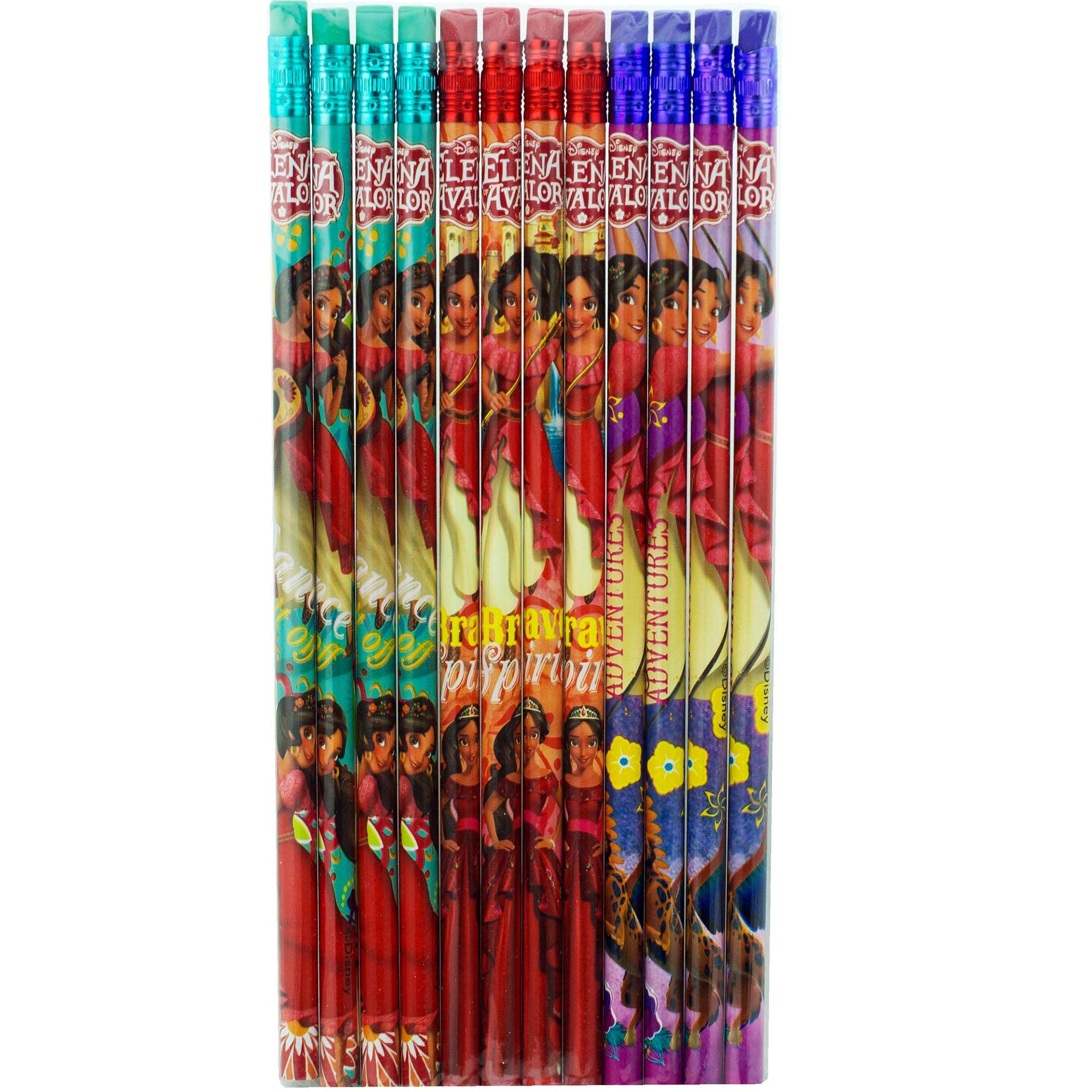 12 Pack Disney Elena of Avalor Wooden Pencils - Officially Licensed Cartoon Character School Supplies for Kids, Party Favors, Classroom Rewards & Gift Fillers