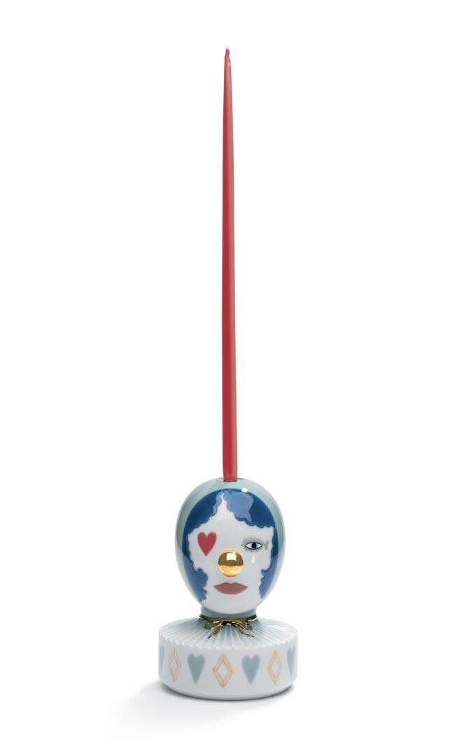 Lladro The Masquerade III Porcelain Candle Holder - Elegant Home Decor for Dining Table, Wedding Centerpiece & Romantic Ambiance