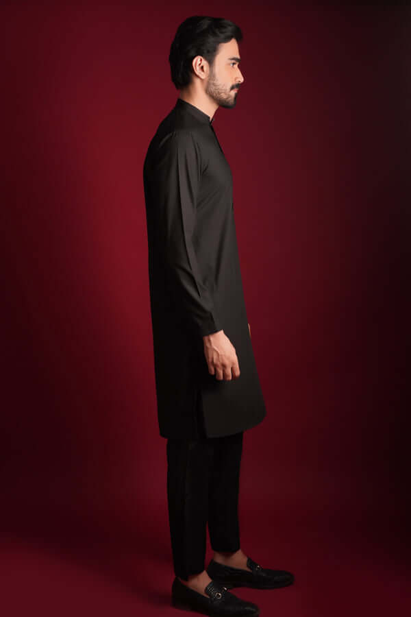 Premium Black A.I IronEZ Kurta & Pants Set for Men - Comfortable Traditional Indian Outfit for Festivals, Weddings & Casual Wear