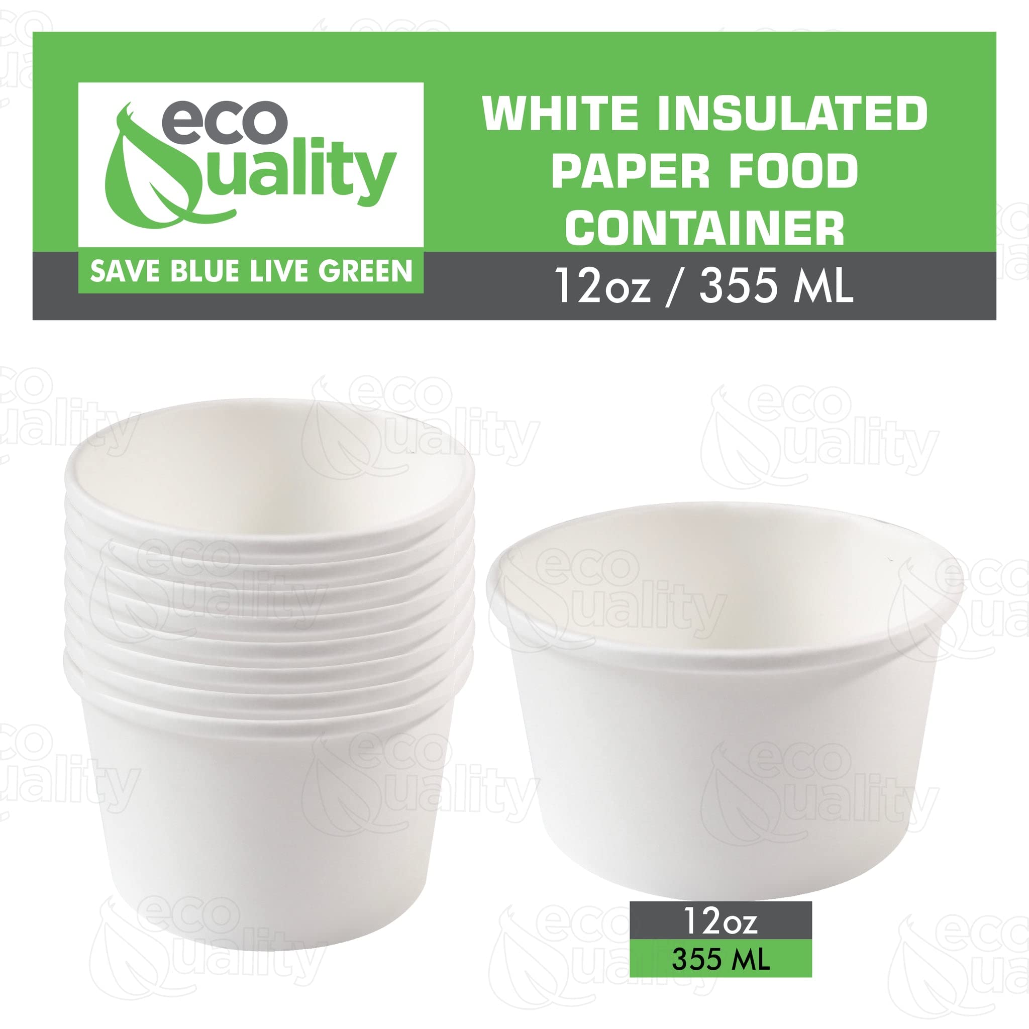12oz Disposable White Paper Soup Containers - Eco-Friendly Ice Cream & Yogurt Cups - Microwave & Freezer Safe Dessert Bowls for Takeout, Parties, Catering (Pack of 150) - Perfect for Frozen Treats, Food Storage & On-the-Go Meals