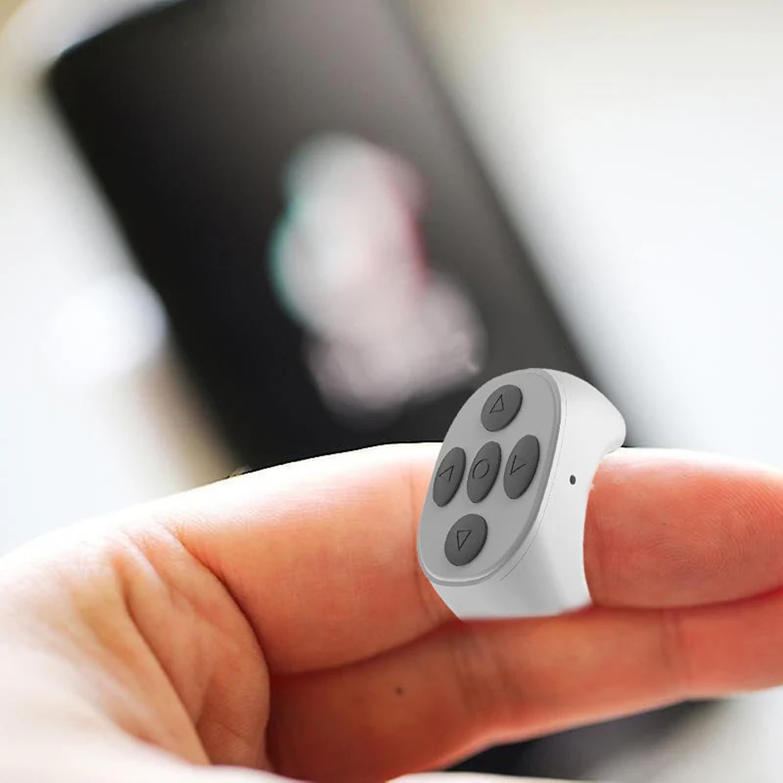 Wireless Bluetooth Page Turner Ring - Rechargeable Finger Remote Control for Smartphones & Tablets - Hands-Free Video Scrolling, App Control, Camera Shutter - Perfect for Presentations, Online Teaching & Social Media (Black with Charging Cable)