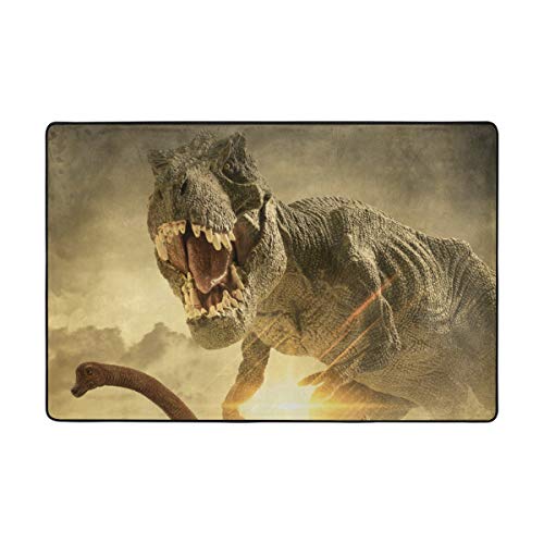 ALAZA Non-Slip T-Rex Dinosaur Doormat 24x36 Inch - Indoor/Outdoor Entrance Mat, Washable Floor Rug for Home, Office, Bathroom & Patio - Perfect for High Traffic Areas & Dinosaur Lovers
