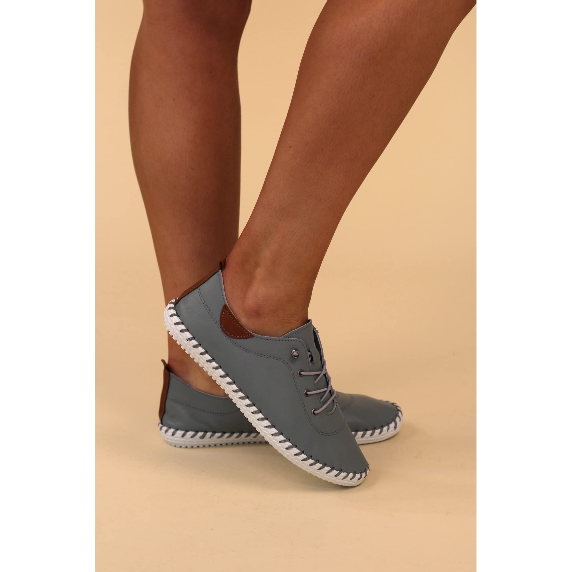 Stylish Women's Leather Sneakers - Lunar St Ives Comfortable Casual Shoes for Walking, Travel & Everyday Wear