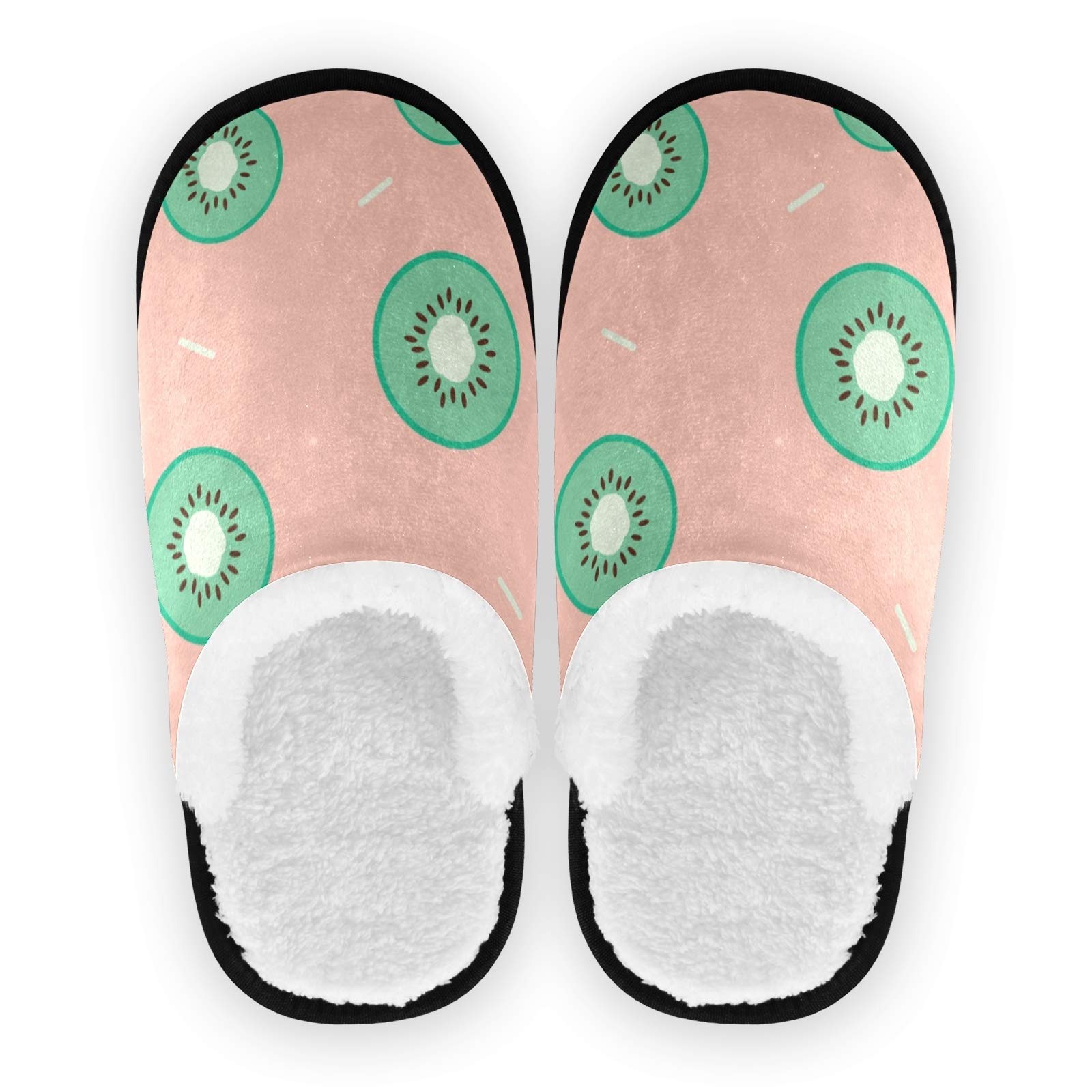 Bolaz Kiwi Fruit Pattern Non-Slip House Slippers - Warm Spa Slippers for Women & Men - Perfect for Home, Travel, Hotel & Relaxation