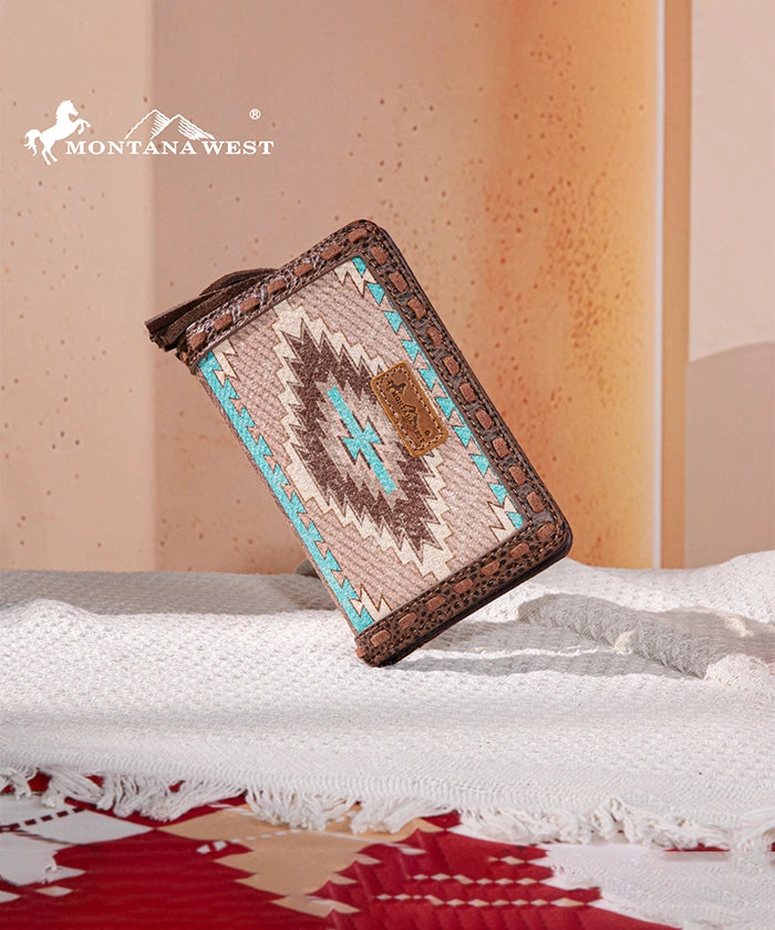 Montana West Aztec Printed Wallet for Women - Stylish Crossbody Phone Wallet with RFID Protection - Perfect for Travel, Shopping, and Everyday Use