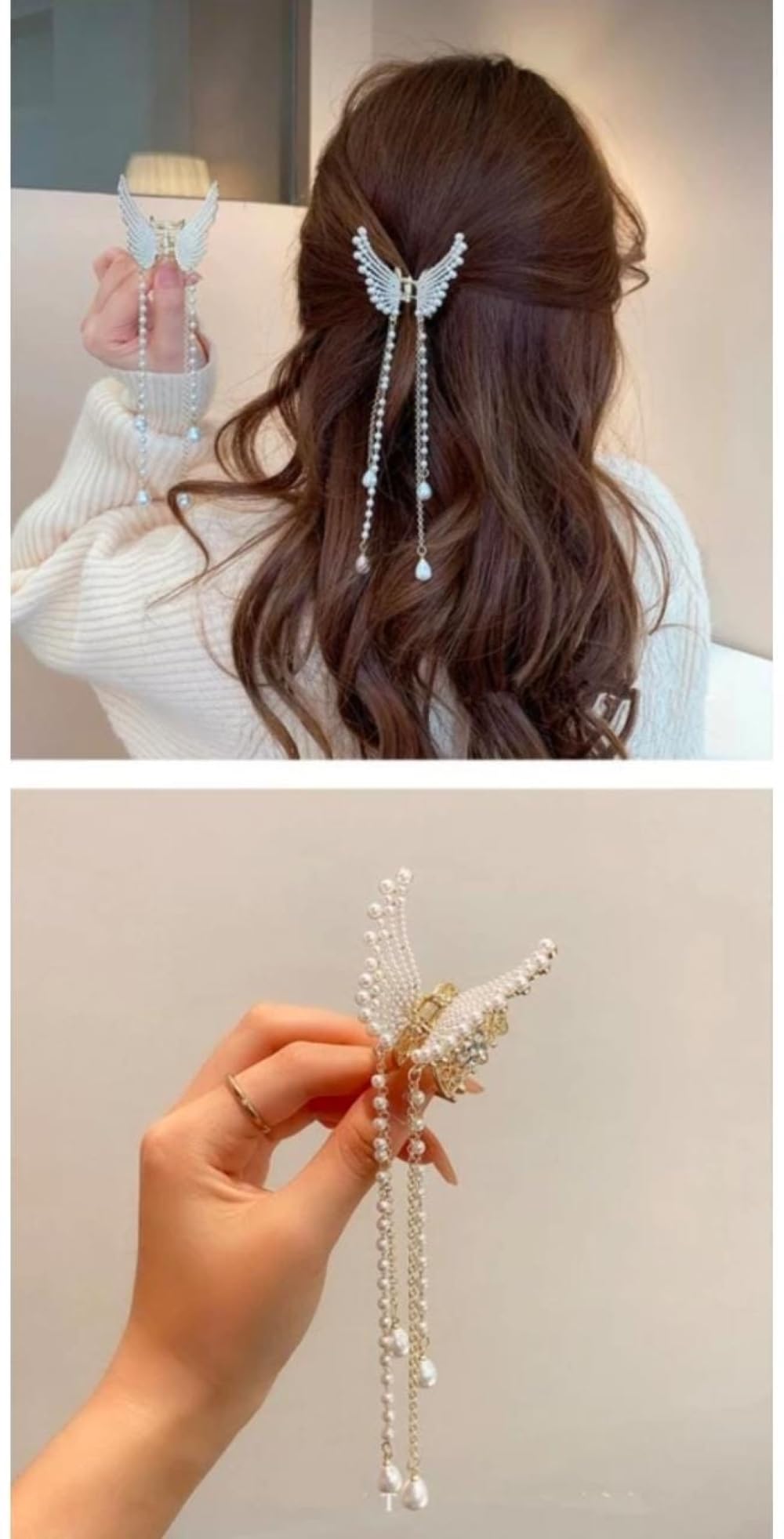 Butterfly Hair Clips for Women & Girls - Elegant Metal Claw Clips for Fancy Hairstyles, Bridal & Everyday Use - Pack of 2 (Perfect for Weddings, Parties & Daily Styling)